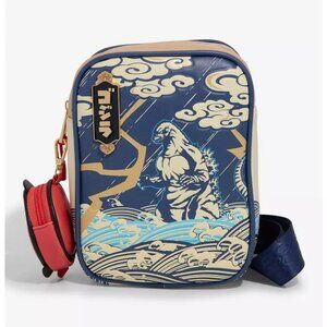 Godzilla Sea Storm Tonal Crossbody Bag with Coin Purse - NEW
